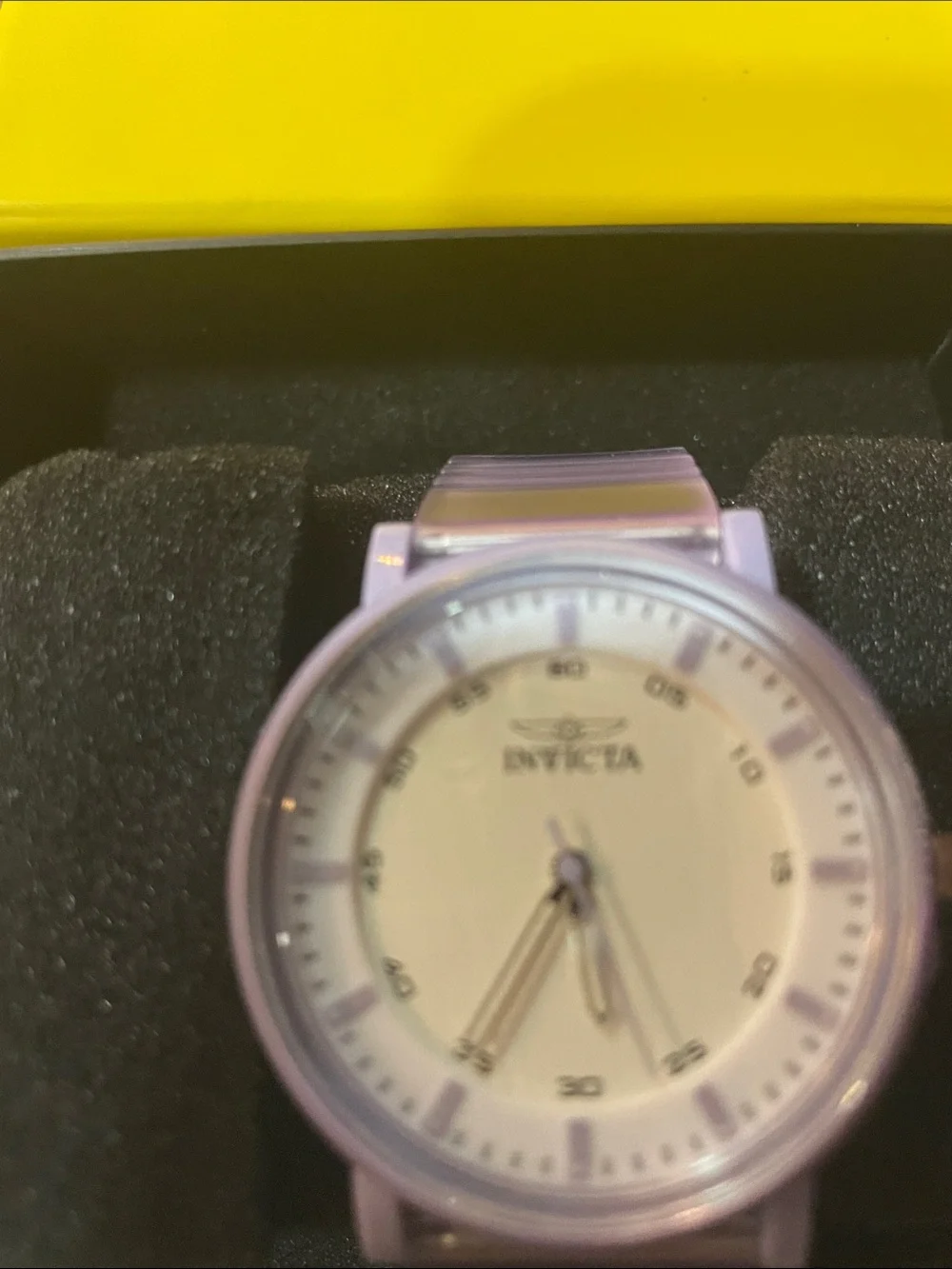 Invicta Angel White Dial and Lavender Transparent Strap Watch